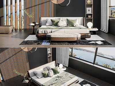 意大利Minotti家居卧室模型3d模型