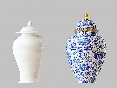 中式陶瓷器皿模型