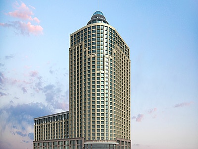 现代高层酒店高层办公楼模型