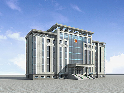3d办公楼公安局办公楼模型