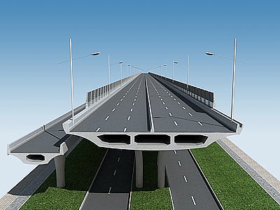 3d水泥高架桥模型
