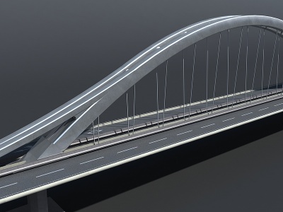 金属拉杆桥模型3d模型