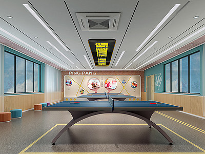 3d乒乓球室模型