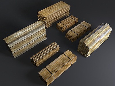 3d现代木堆模型