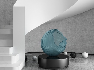 现代球形雕塑模型