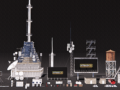 广告牌天线信号塔发射器模型3d模型