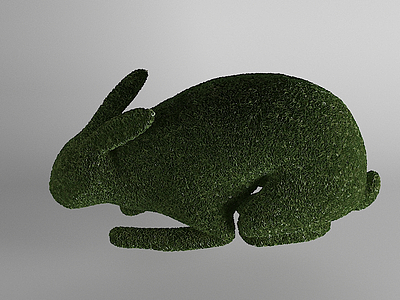 3d植物雕塑花雕兔子模型