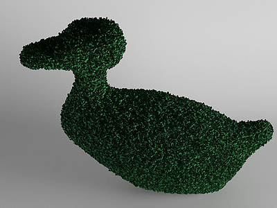 3d植物雕塑草雕绿雕鸭子模型