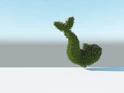 3d草雕饰品母鸡植物雕塑模型