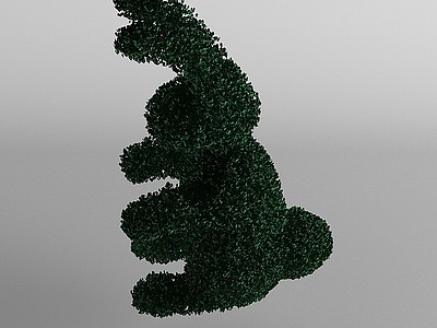 植物雕塑坐着的兔子模型3d模型