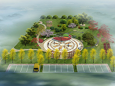 3d现代休闲公园广场模型