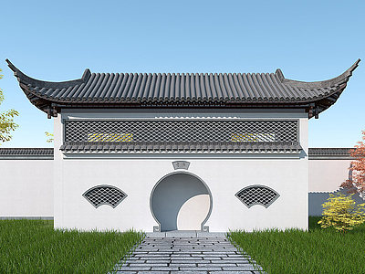 3d传统中式古建公厕模型