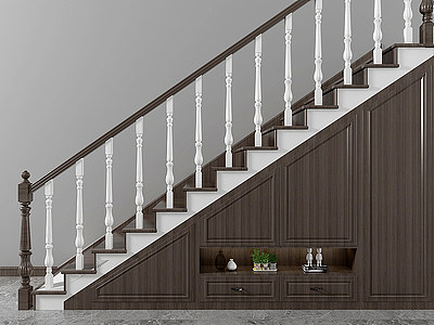 3d简欧风格楼梯模型