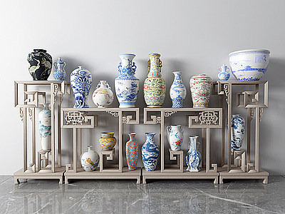 3d中式瓷器花瓶模型