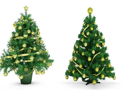 3d圣诞树圣诞饰品模型