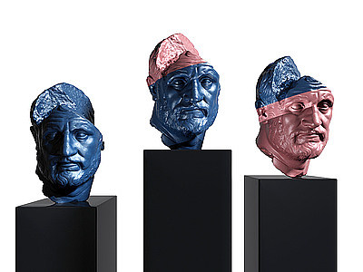 3d现代人物头颅雕塑模型