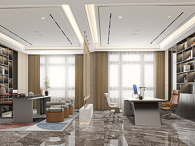 现代经理办公室模型3d模型