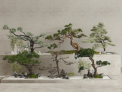 中式景观树模型3d模型