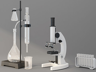 3d现代显微镜模型