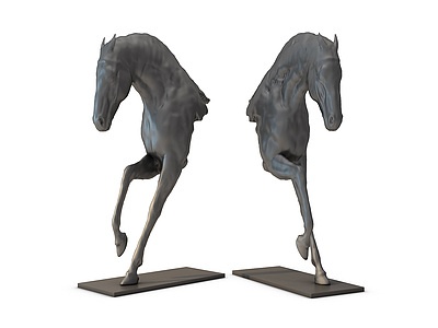 3d现代马雕塑摆件模型