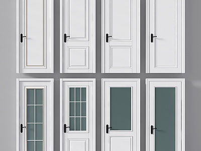 3d现代单开门卧室门模型