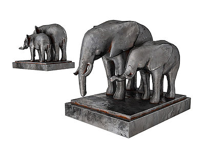 现代大象雕塑摆件模型3d模型