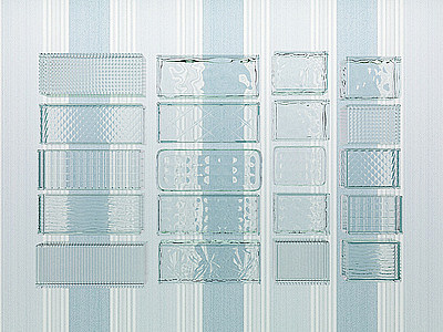 3d现代玻璃砖装饰墙模型