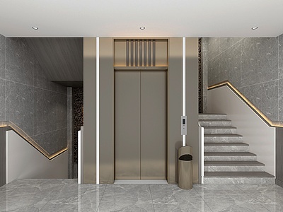 楼梯间电梯间模型3d模型