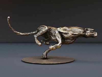 3d现代豹子雕塑模型