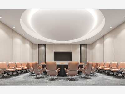 3d现代圆桌会议室模型