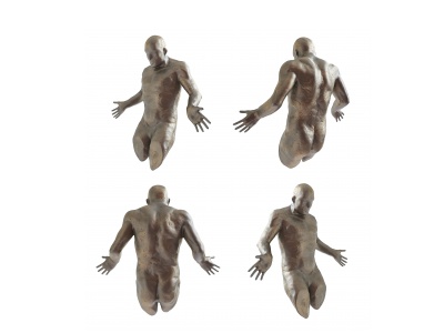 3d现代人物雕塑装置模型