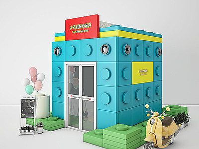 3d现代玩具屋模型