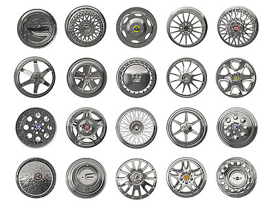 现代金属轮毂车轮装饰模型3d模型