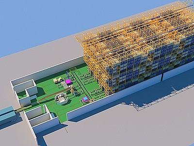 3d立体仓库模型