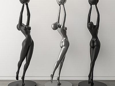 3d现代雕塑陈设品摆件模型