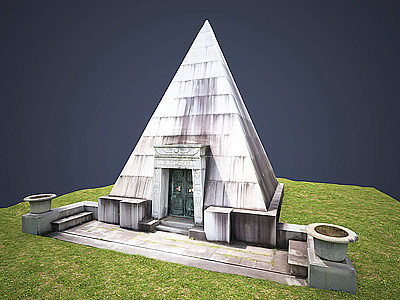 现代金字塔陵墓模型3d模型