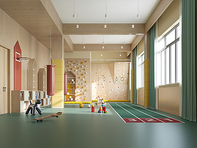 3d现代幼儿园模型