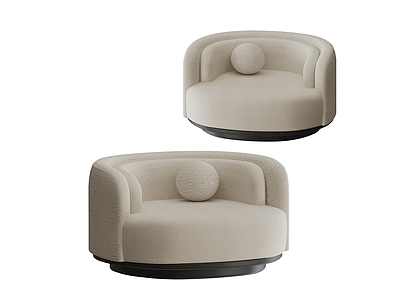 3d现代自然风单人沙发模型
