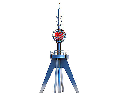 3d现代信号塔装饰塔通讯塔模型