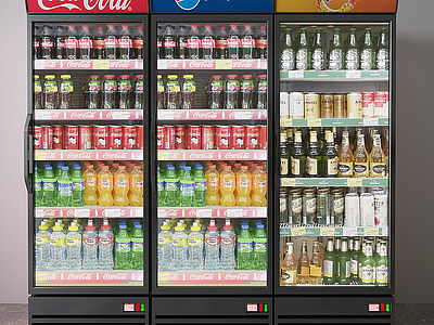 现代冰柜饮料模型3d模型