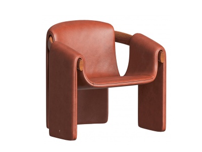 现代皮革休闲单椅模型3d模型