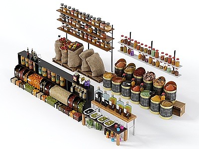 3d现代超市货架商场货架模型
