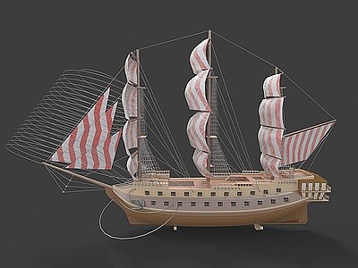 3d风格小船模型