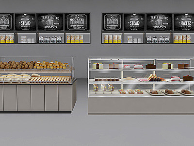 现代面包展柜蛋糕柜模型3d模型
