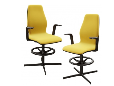 sgabello现代黄色办公椅模型3d模型
