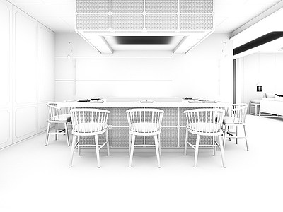 中式餐厅沙发组合模型3d模型