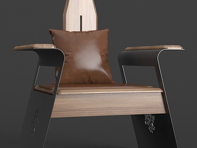3d新中式茶椅模型