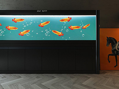 鱼缸装饰画落地灯模型3d模型