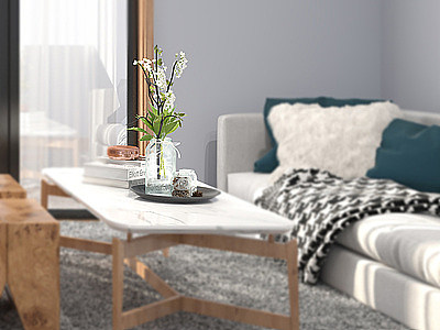 北欧小公寓客厅模型3d模型