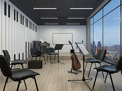 3d音乐室教室模型